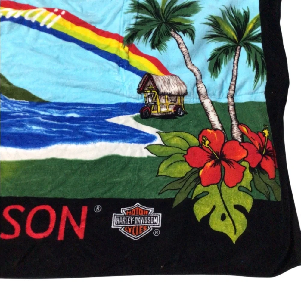 Harley-Davidson Hawaii Beach Towel Folds In Drawstring Bag